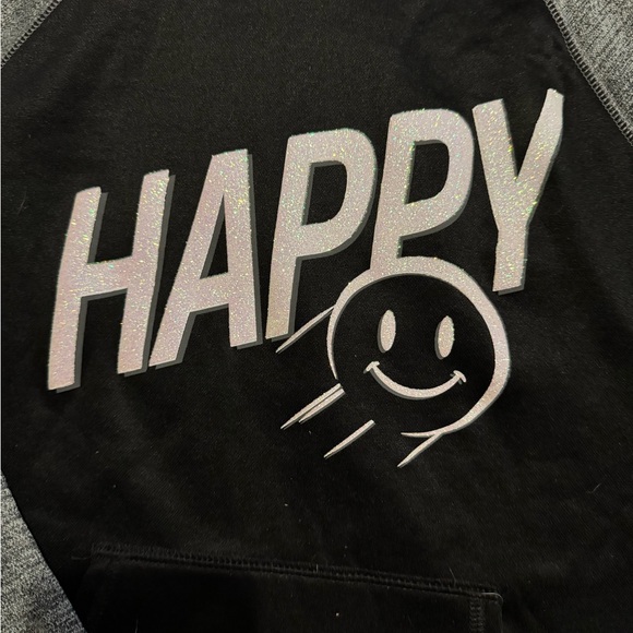 Justice Happy Hoodie - Black and Gray - Picture 2 of 4